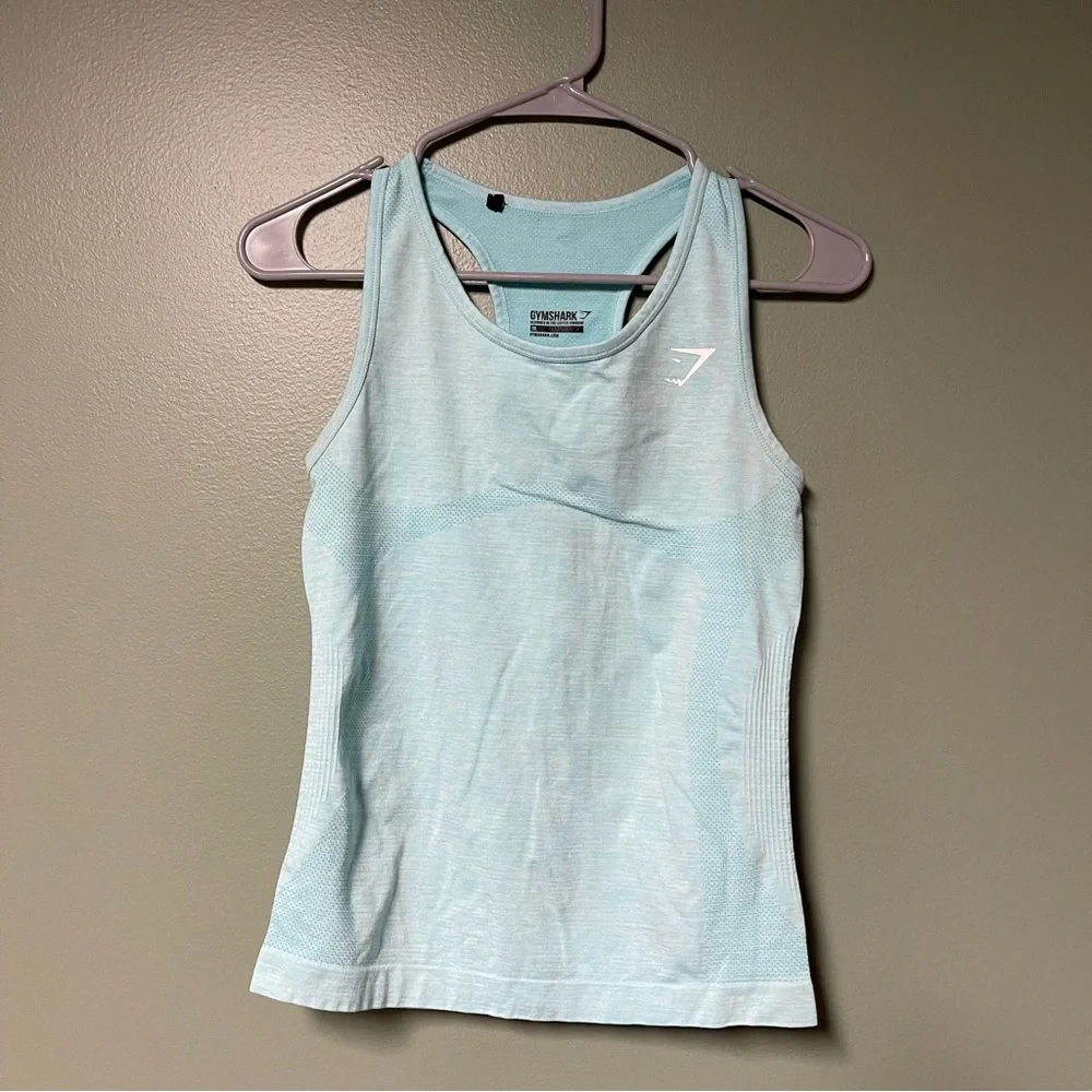 Gymshark Light Blue Workout Top - Picture 1 of 3